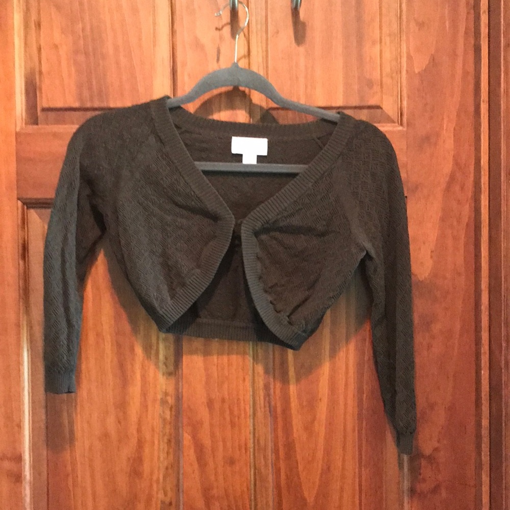 Ann Taylor Loft brown cropped sweater